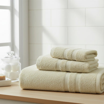 Serenity Beige Cotton Bath Towel – Ultra Soft, Absorbent & Quick Dry by Houston Comfy