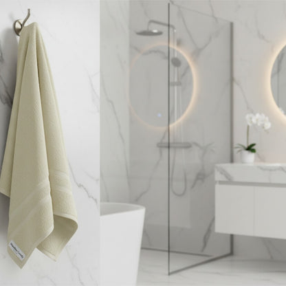 Luxury Beige Cotton Bath Towel – 100% Pure Cotton, Durable & Quick Drying