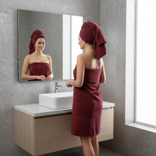 Deep Garnet Luxe Bath Towel set – luxury cotton towel by Houston Comfy