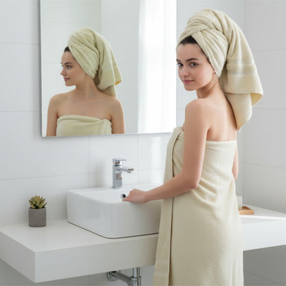 Houston Comfy Serenity Beige Bath Towel – Soft, Plush & Long Lasting