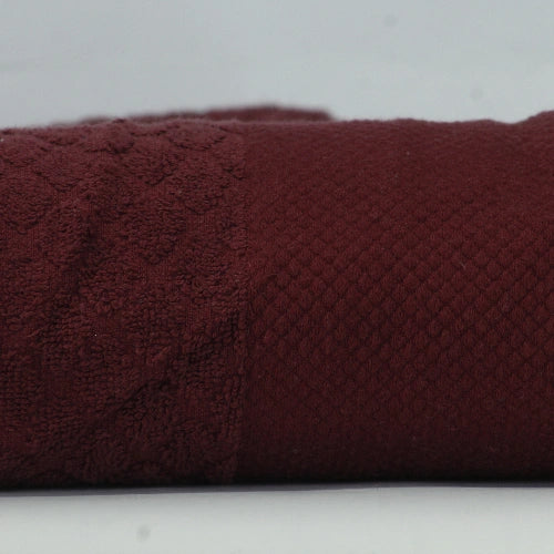 Deep Garnet Luxe Cotton Towel close-up – plush, durable texture