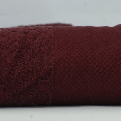 Deep Garnet Luxe Cotton Towel close-up – plush, durable texture