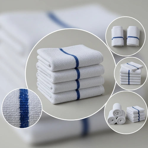 BarMob Blue Stripe Reusable Cleaning Towel by Houston Comfy – Quick Dry & Lint Free