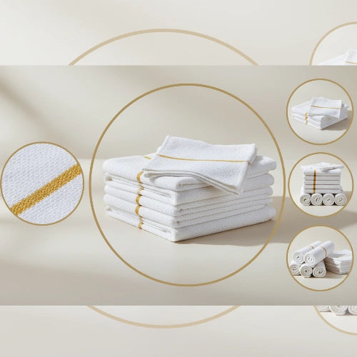 BarMob Golden Stripe Heavy Duty Cleaning Towel by Houston Comfy – Super Absorbent