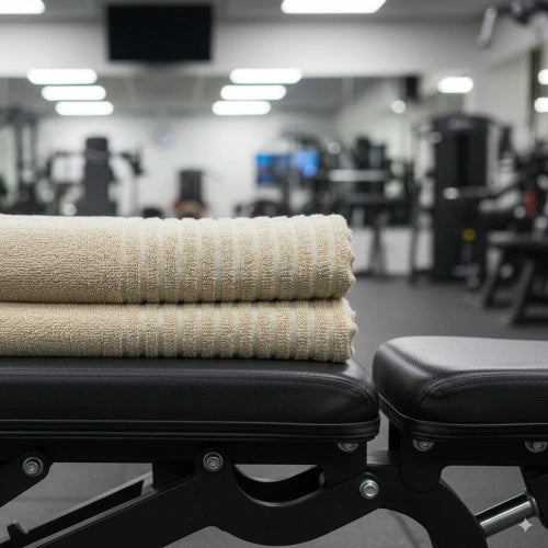 BeigeFit Workout Towel by Houston Comfy – 100% cotton, quick-dry, sweat-absorbent