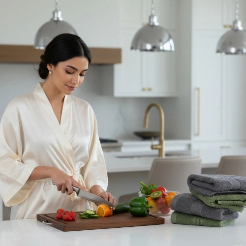 Durable Cotton Kitchen Towel for Drying Dishes and Cleaning Counters