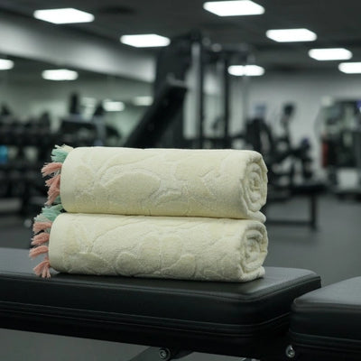 FloraFlex Gym Towel – Quick Dry, Sweat Absorbent & 100% Cotton Workout Towel(Set of 2) | Houston Comfy