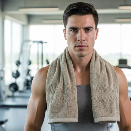 Soft Cotton Gym Towel by Houston Comfy – Quick Dry & High Absorbency