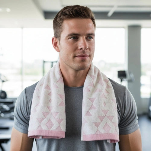 Soft and Durable Cotton Gym Towel with Unique Tri-Weave Pattern