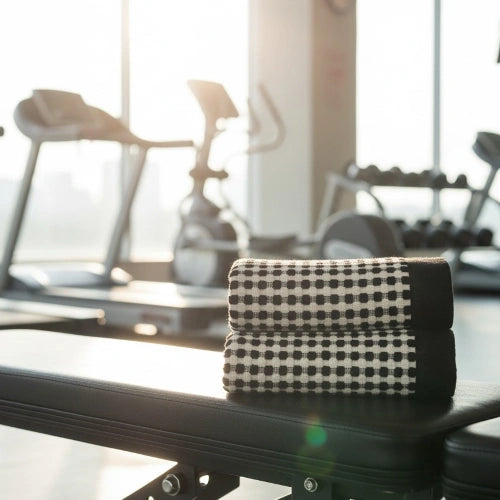 black-white-polka-dot-gym-towel