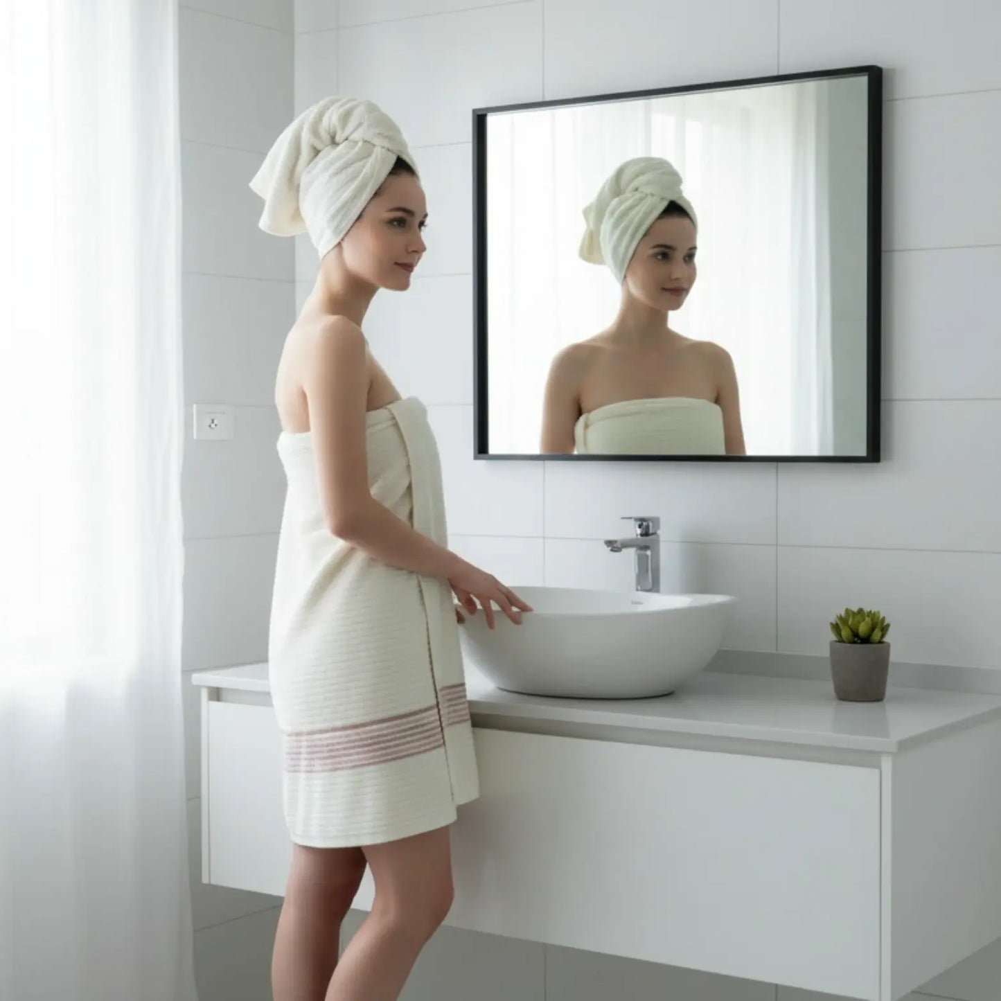 Brown Stripe Bath Towel – 650 GSM, 100% Cotton, Soft & Quick Dry (Single Piece) | Houston Comfy