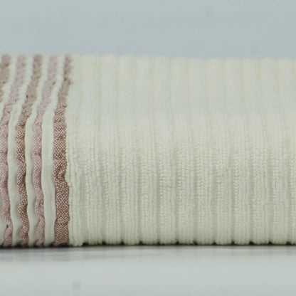 Brown Stripe Bath Towel – 650 GSM, 100% Cotton, Soft & Quick Dry (Single Piece) | Houston Comfy